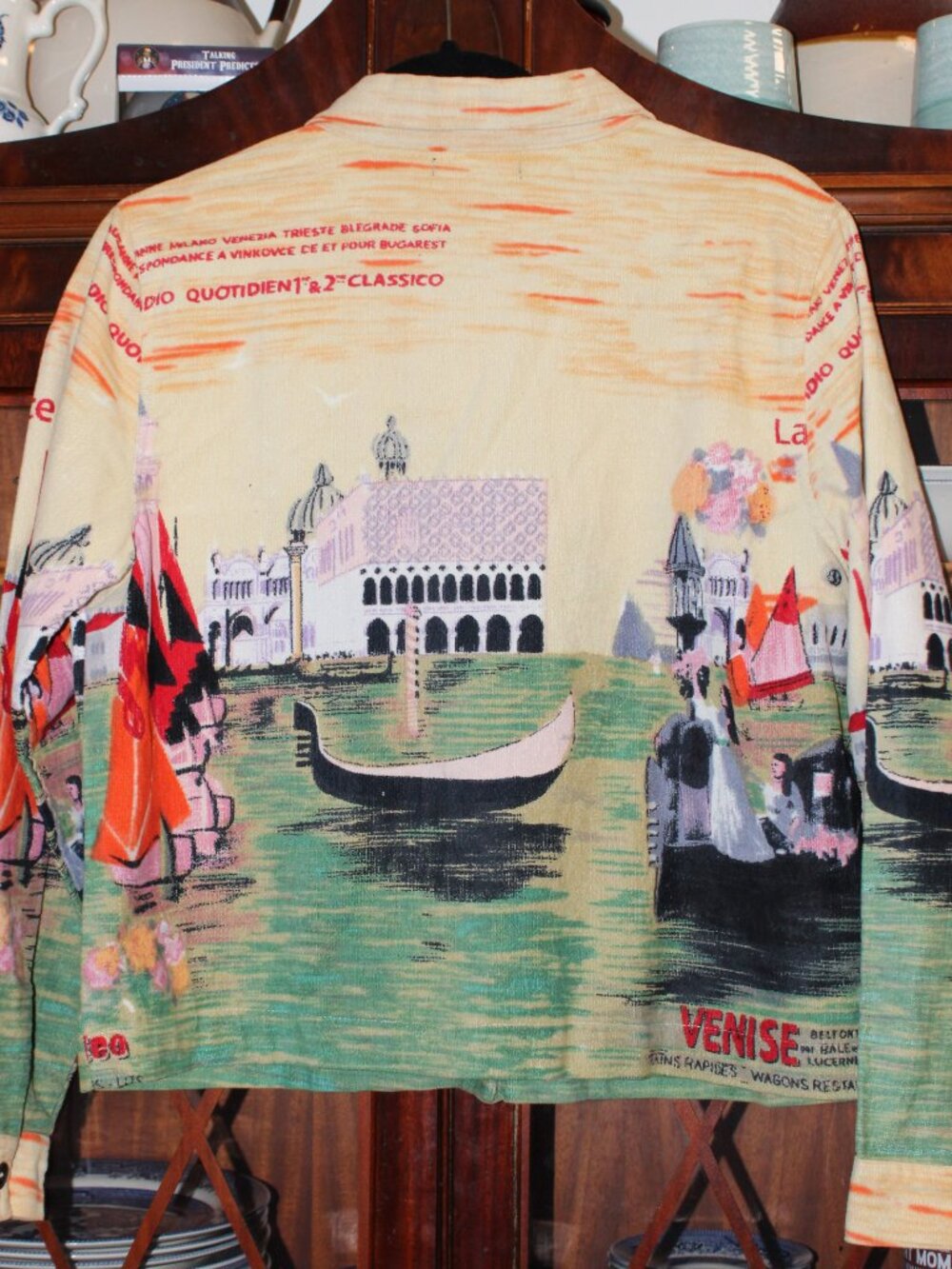French Postcards Jacket Artsy Button Up Blazer Art To Wear Womens Size M - Picture 7 of 8